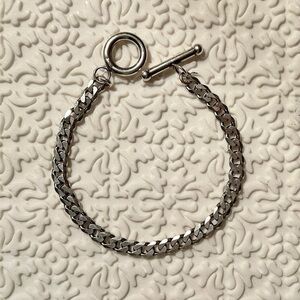 Stainless Steel Unisex Toggle Clasp Chain Bracelet, Size 7.5 Inches